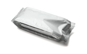 Blank Packaging Aluminum Pouch on White Background